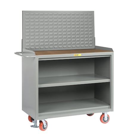 Little Giant Mobile Bench Cabinets, 36"W, Center Shelf, 1/4" Hardboard, Louvered MH3-2436-FL-LP